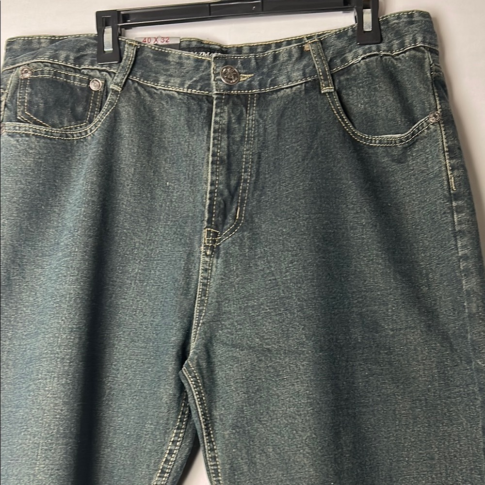 Karizma Collections Men's Jeans Size 40/32 Vintage Blue Wash - Picture 2 of 9